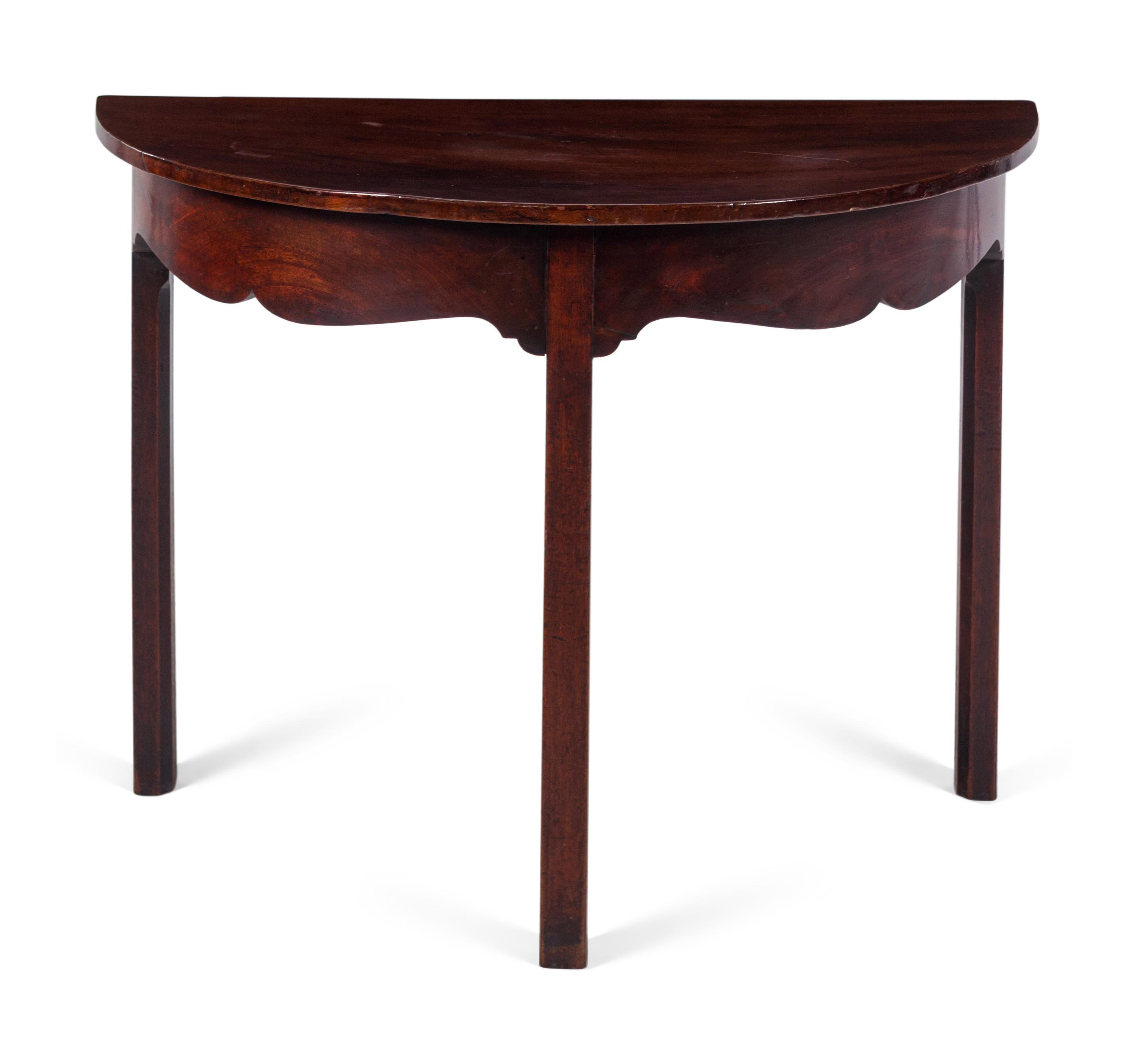 A George III Style Mahogany Demilune Table