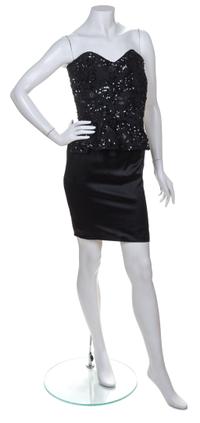 An Emanuel Ungaro Black Silk Skirt Ensemble, Bustier size 38.