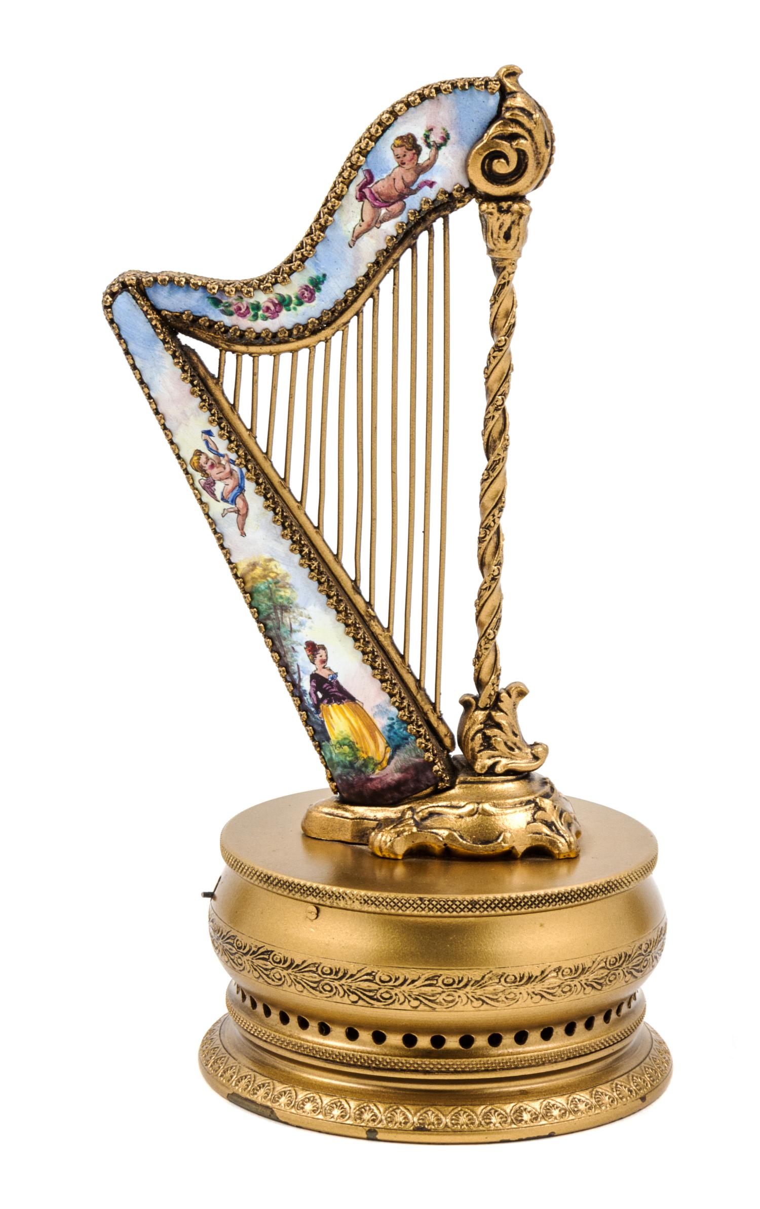 An Austrian Enameled Music Box Height 6 3/4 inches. — 19TH/20TH CENTURY
