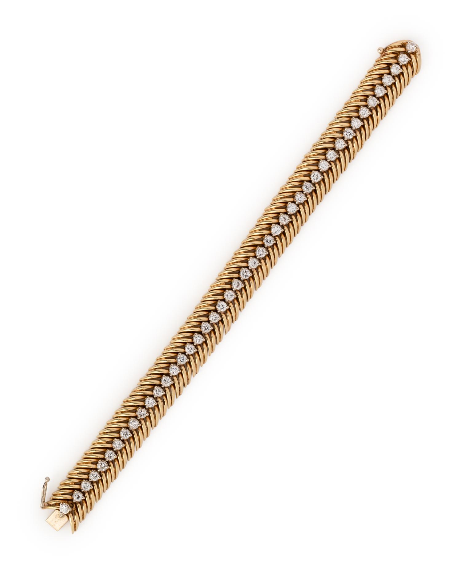 YELLOW GOLD AND DIAMOND BRACELET