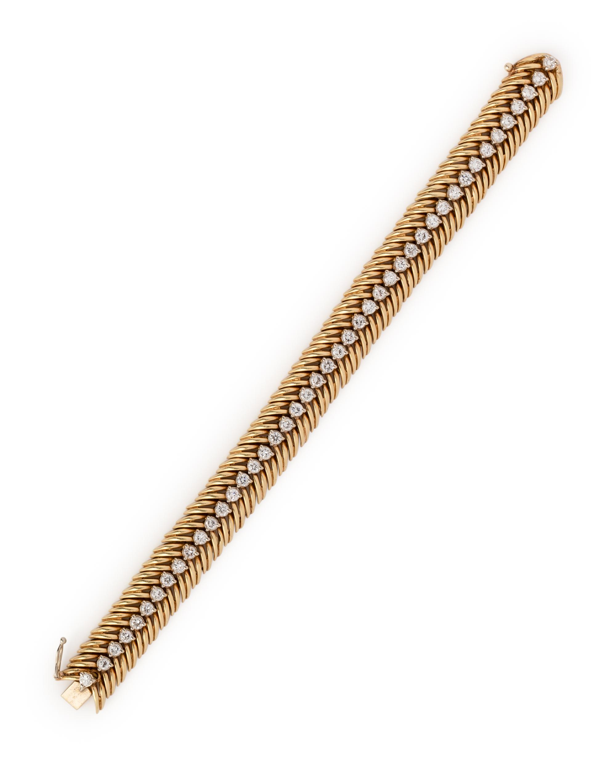 YELLOW GOLD AND DIAMOND BRACELET