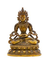 A Cino-Tibetan Gilt Bronze Figure of a Bodhisattva