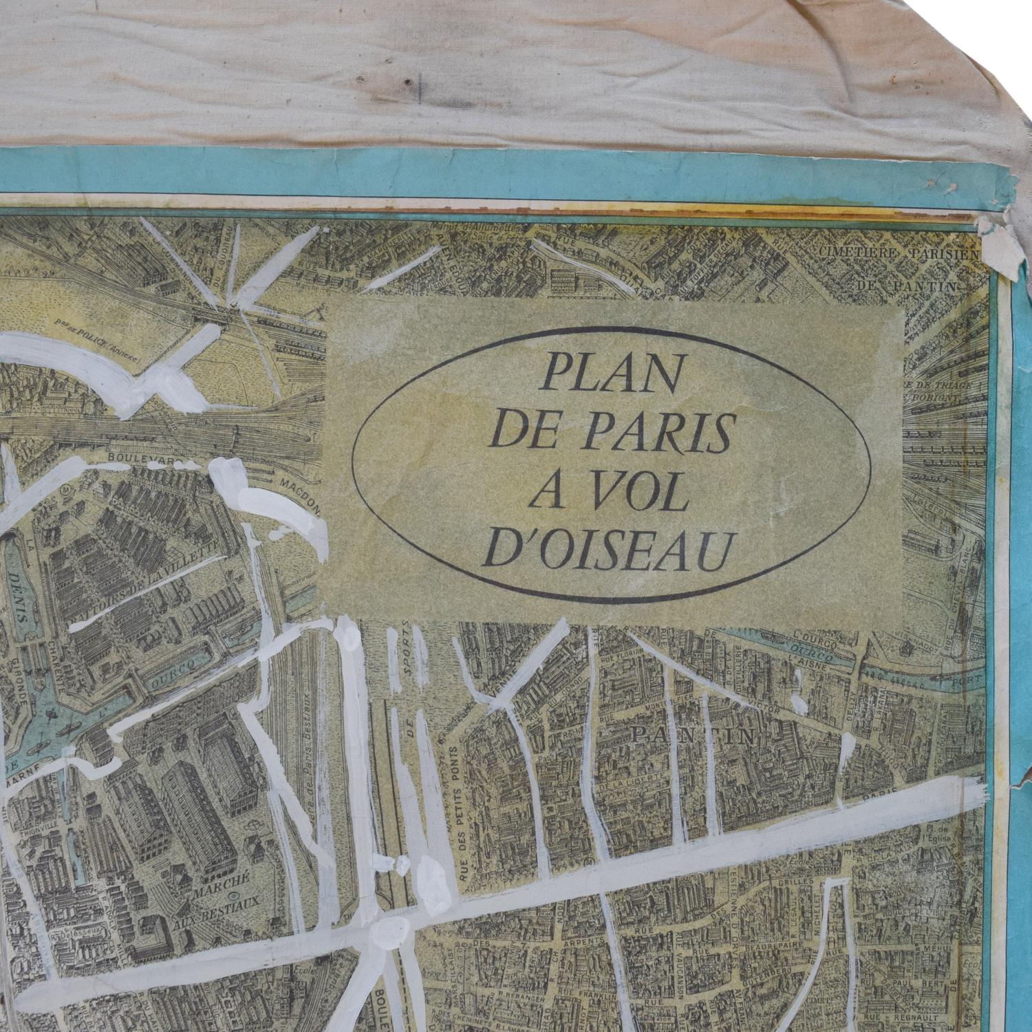 A Blondel La Rougery Map of Paris, after Georges Peltier 85" W x 78" D — France, 1966