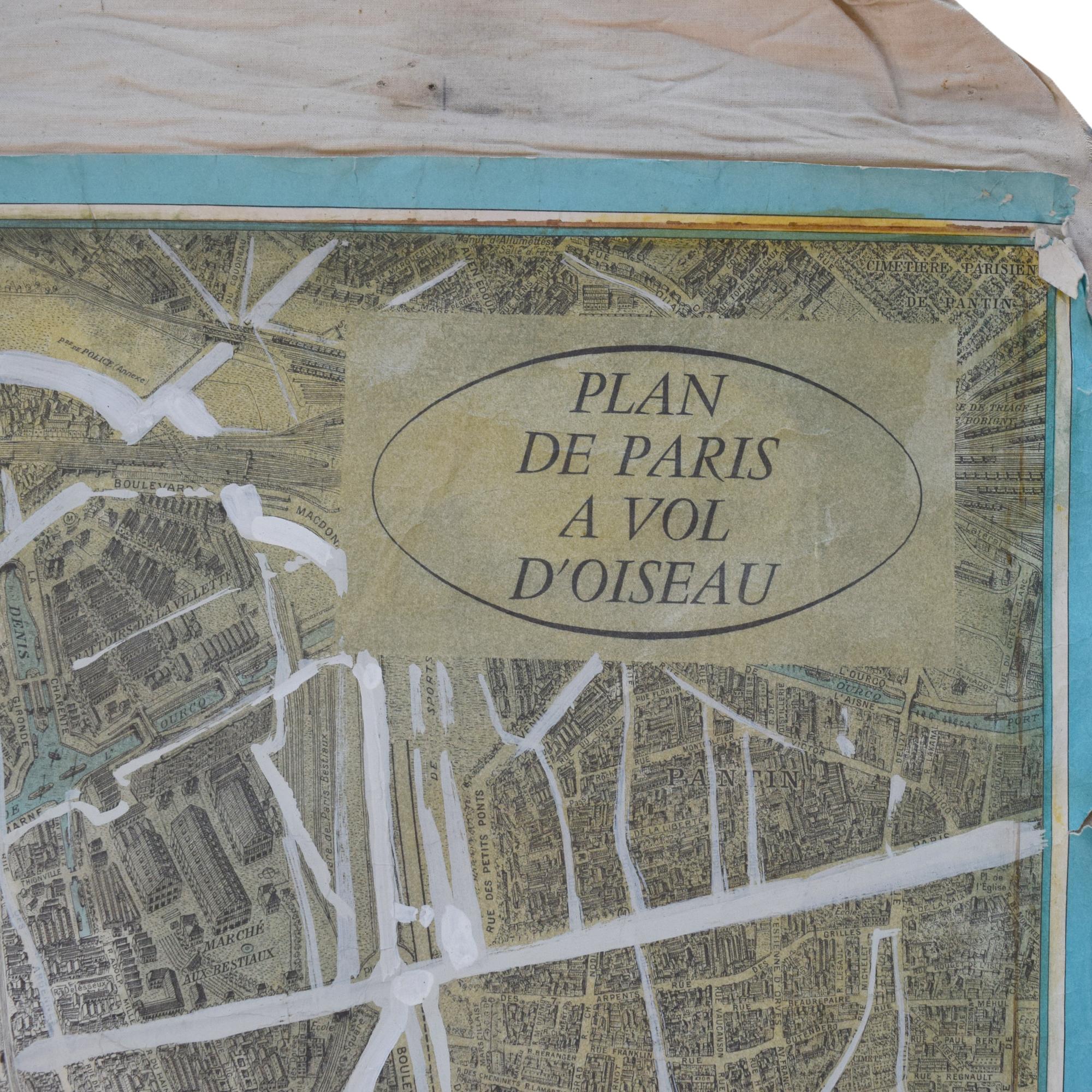 A Blondel La Rougery Map of Paris, after Georges Peltier 85" W x 78" D — France, 1966