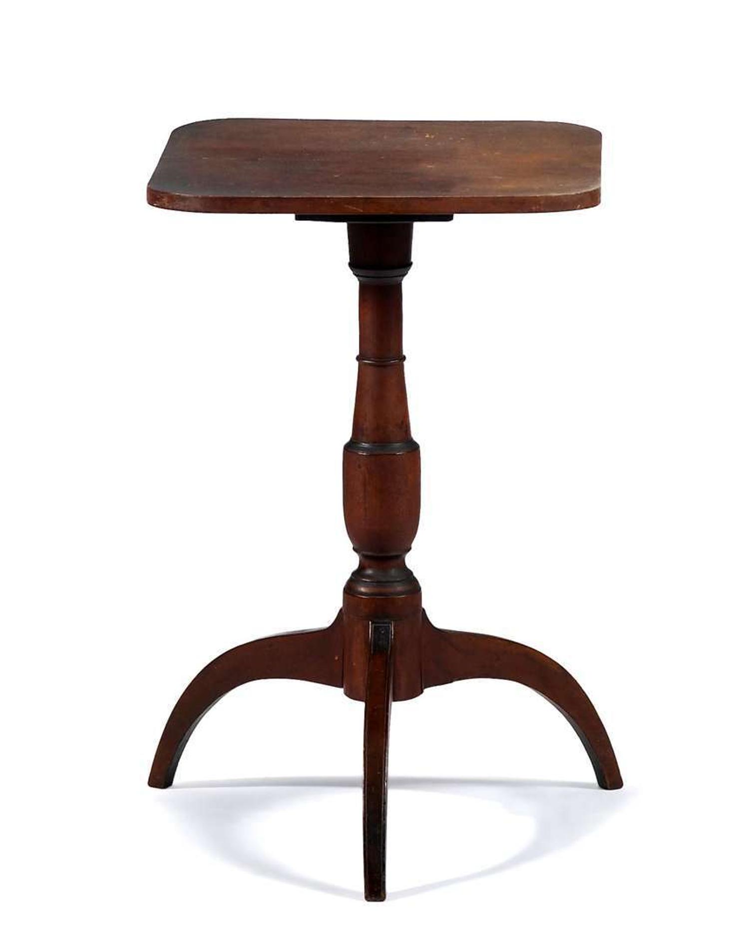 Federal red-stained candlestand branded twice "m.w."