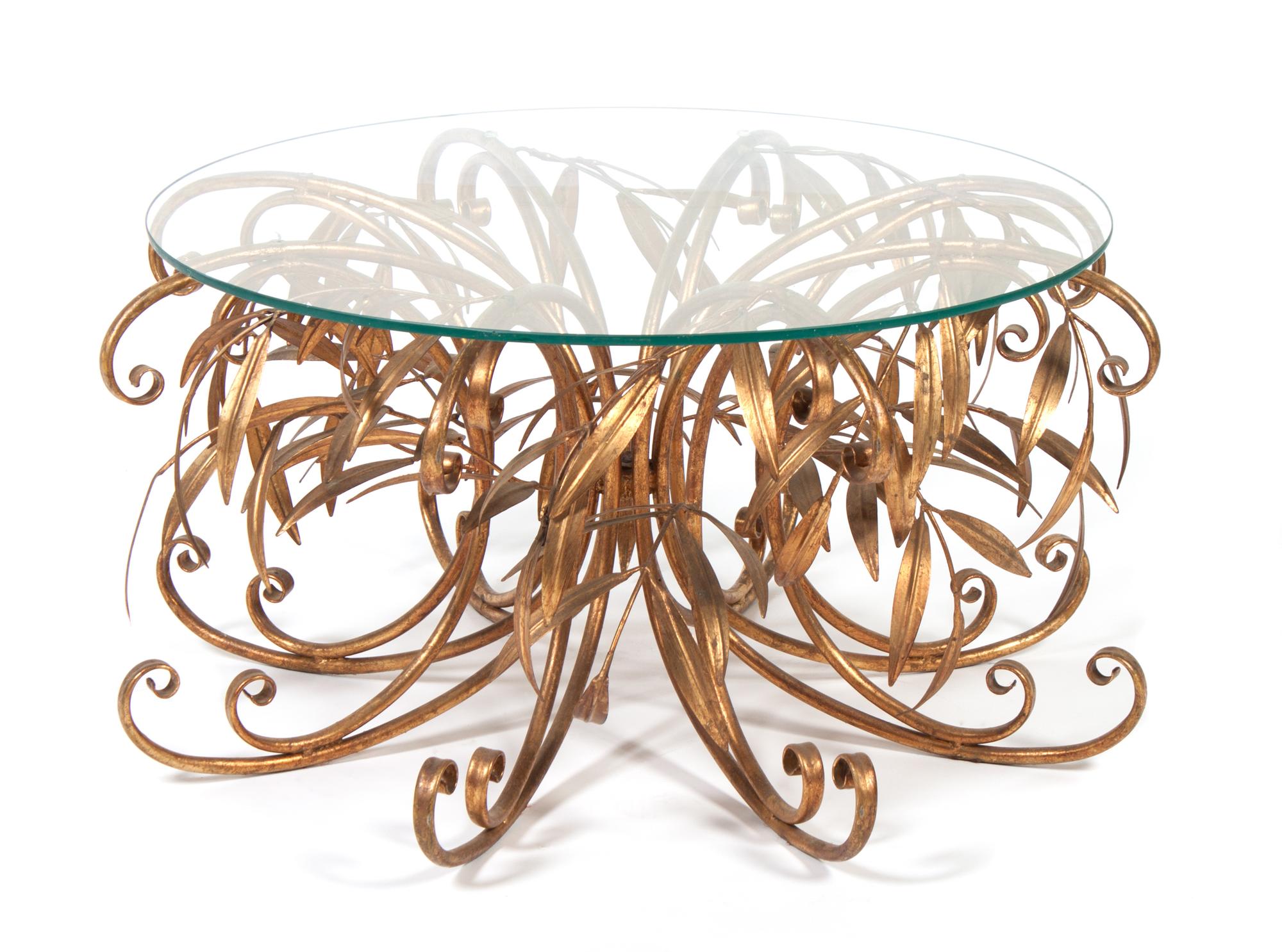 An Italian Gilt Metal Occasional Table Diameter 35 inches. — MID-CENTURY