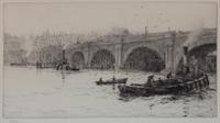 William Lionel Wyllie, (British, 1853-1931), Old Waterloo Bridge From The South Bank and Cherry Gardens, Rotherhithe (two works)