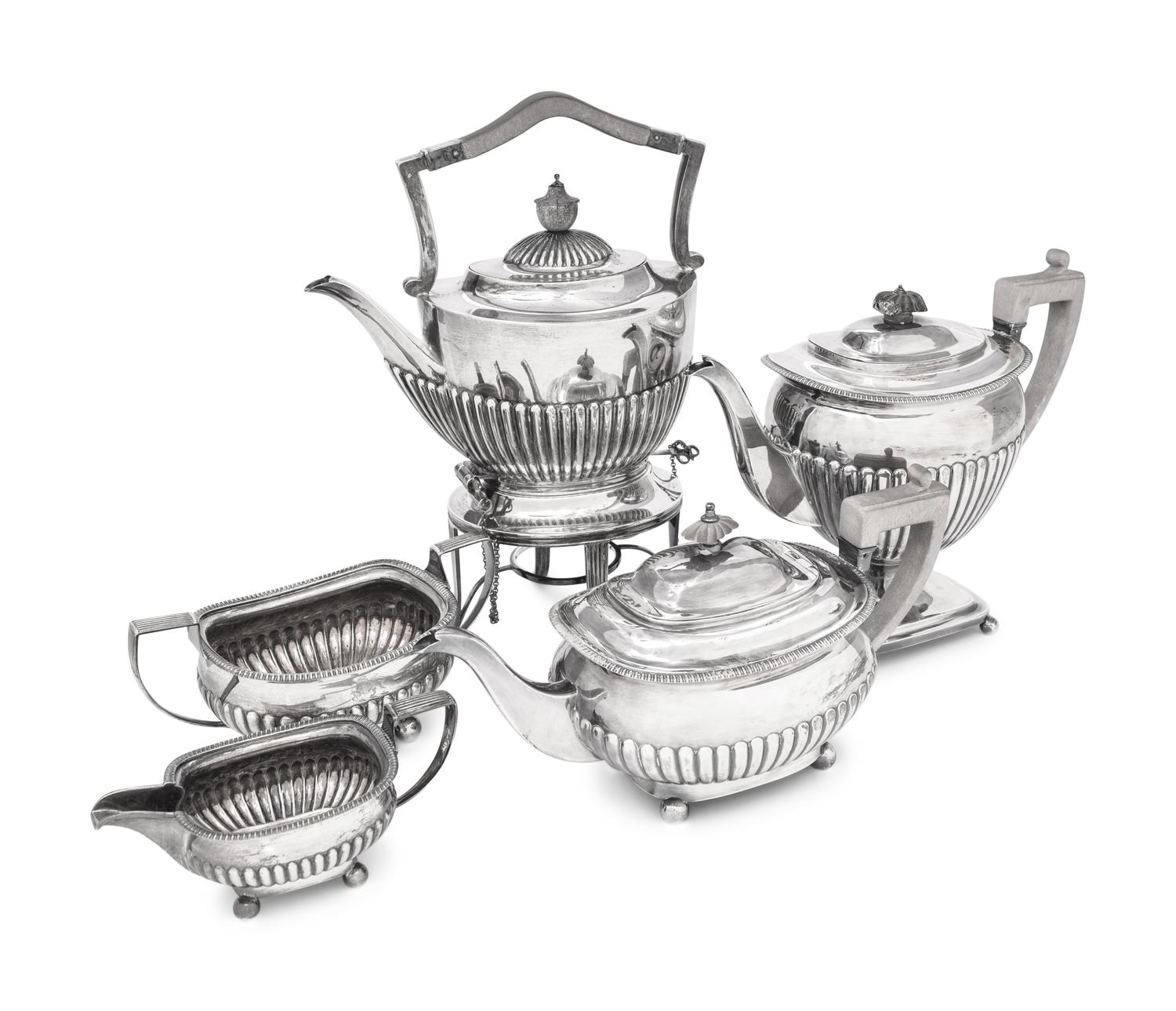 An English Silver Five-Piece Tea and Coffee Service
