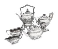 An English Silver Five-Piece Tea and Coffee Service