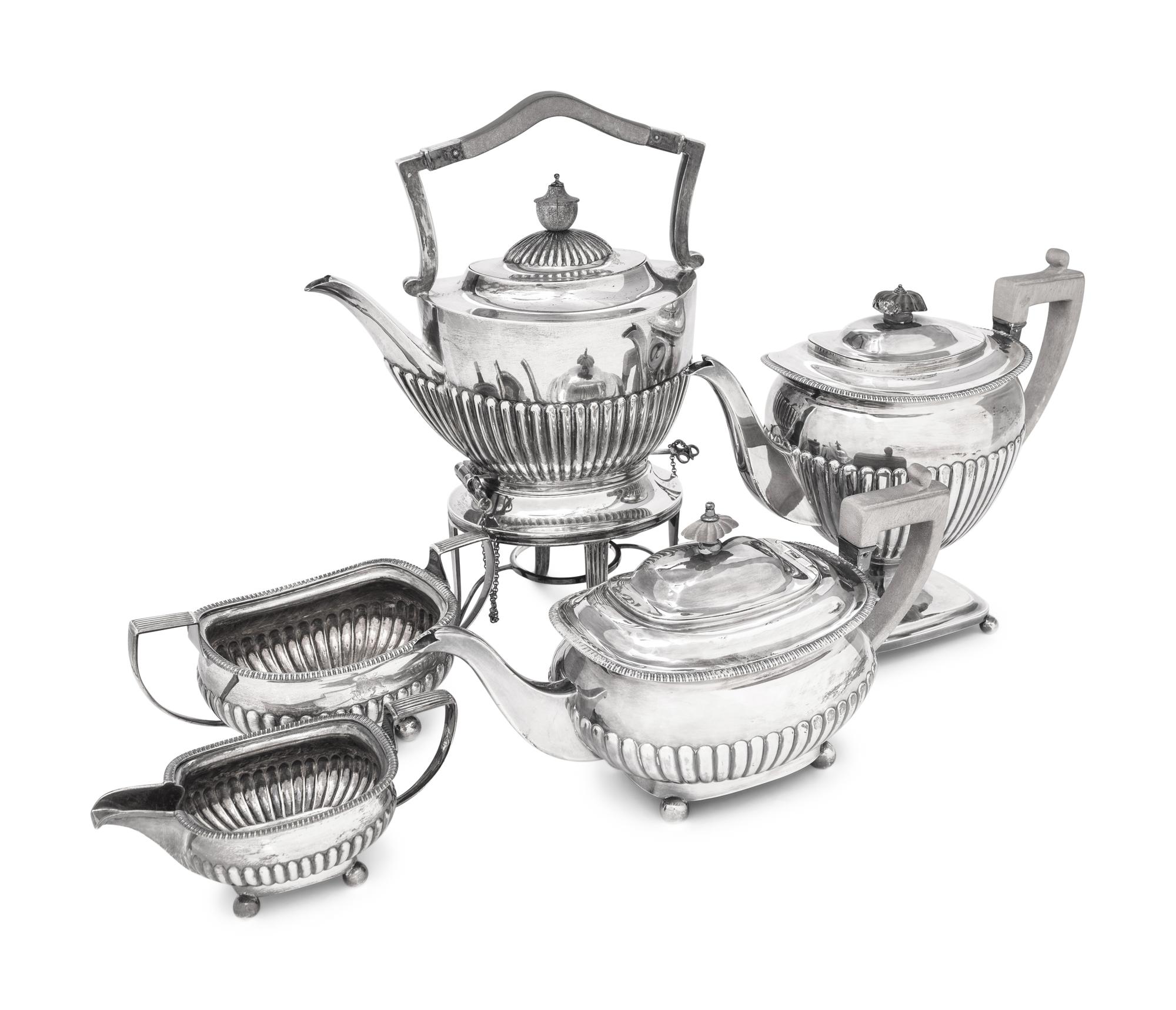 An English Silver Five-Piece Tea and Coffee Service