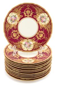 A Set of Twelve Rosenthal Porcelain Polychrome and Gilt Decorated Cabinet Plates — 20TH CENTURY