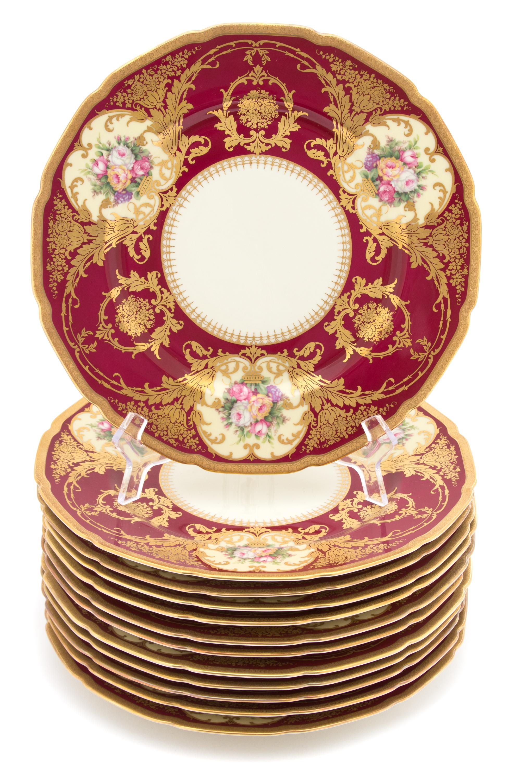 A Set of Twelve Rosenthal Porcelain Polychrome and Gilt Decorated Cabinet Plates — 20TH CENTURY