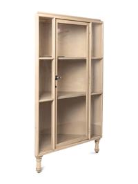 A Cream Painted Corner Laboratory Cabinet