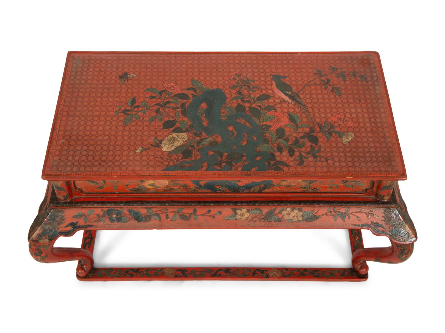 A Chinese Red Lacquer Low Table