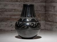 Carved Blackware Pottery Vase