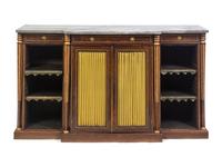 A Regency Style Rosewood Marble-Top Console Cabinet