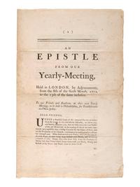 [QUAKERIANA] -- [AFRICAN AMERICANA]. A group of 27 epistles from Quaker Yearly Meetings.