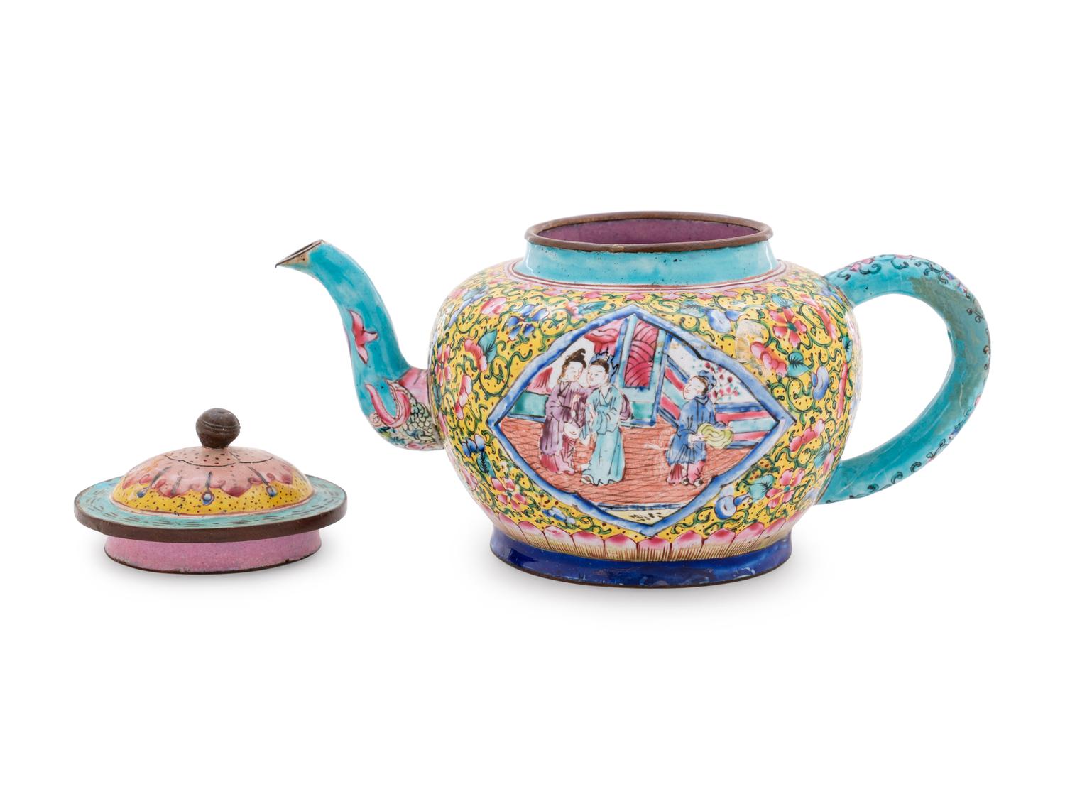 Two Chinese Canton Enamel on Copper Articles