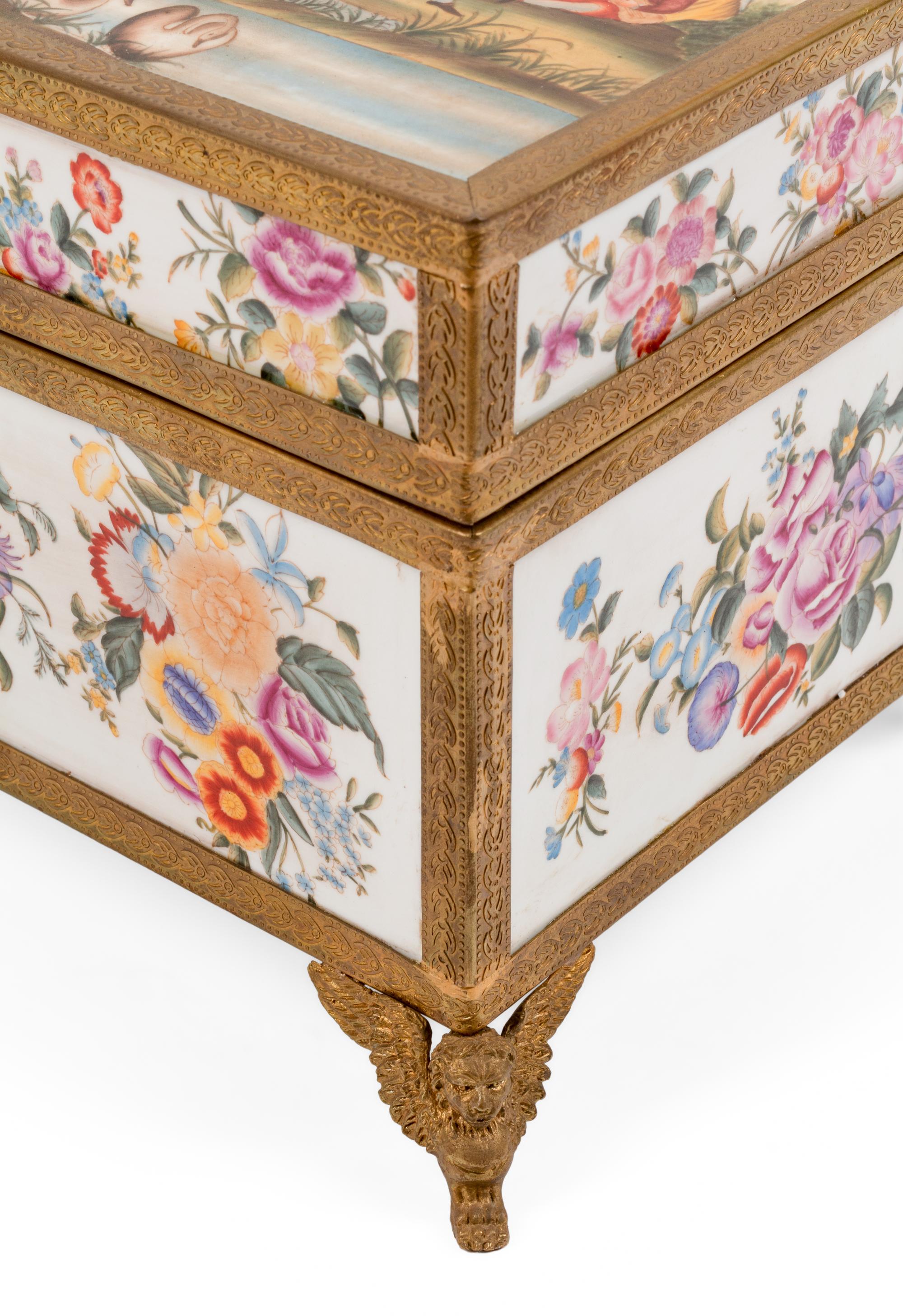 A Sèvres Style Gilt Bronze Mounted Porcelain Box