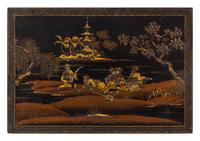 Four Chinese Lacquered Panels