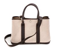 An Hermes Natural Canvas Garden Party PM Handbag, 12" x 8.5" x 5".