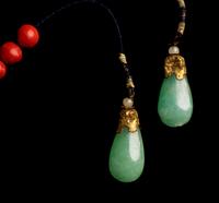 A Chinese Carved Seed Court Necklace, Chaozhu