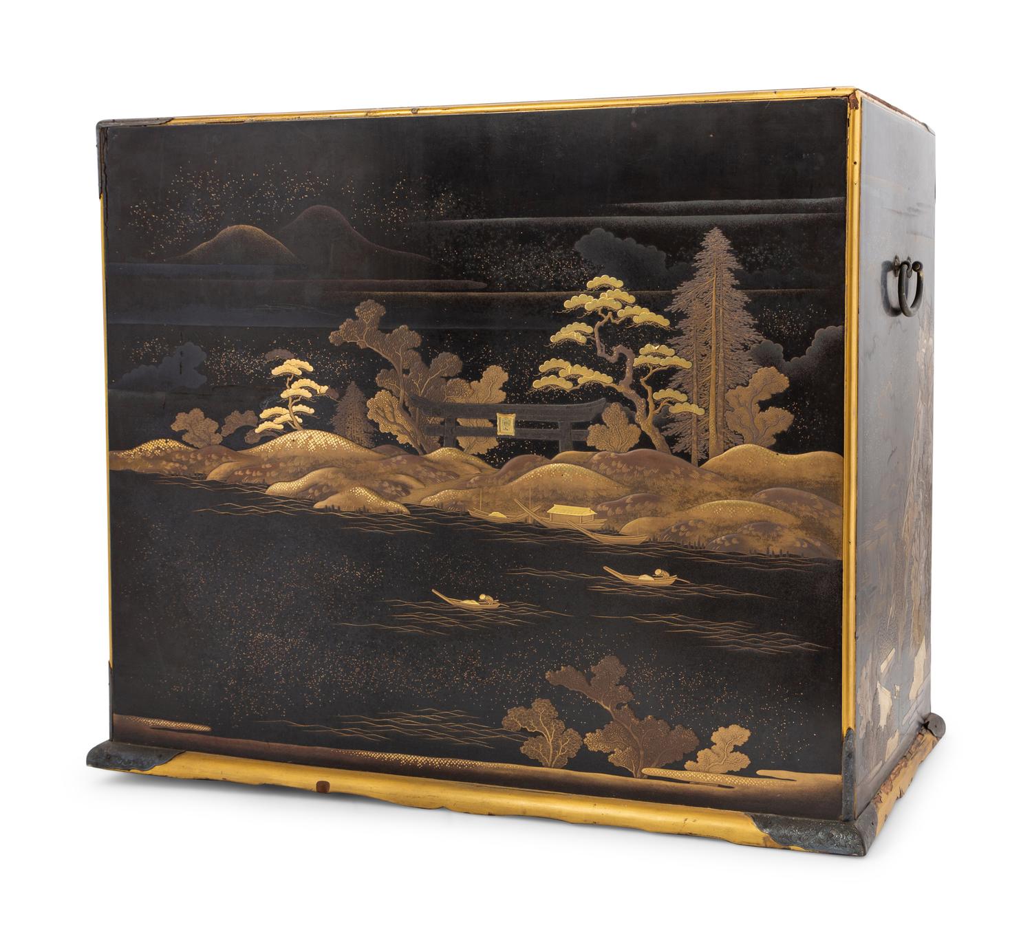 A Japanese Black and Gilt Decorated Table Cabinet, Kodanshu