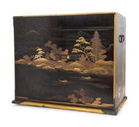 A Japanese Black and Gilt Decorated Table Cabinet, Kodanshu