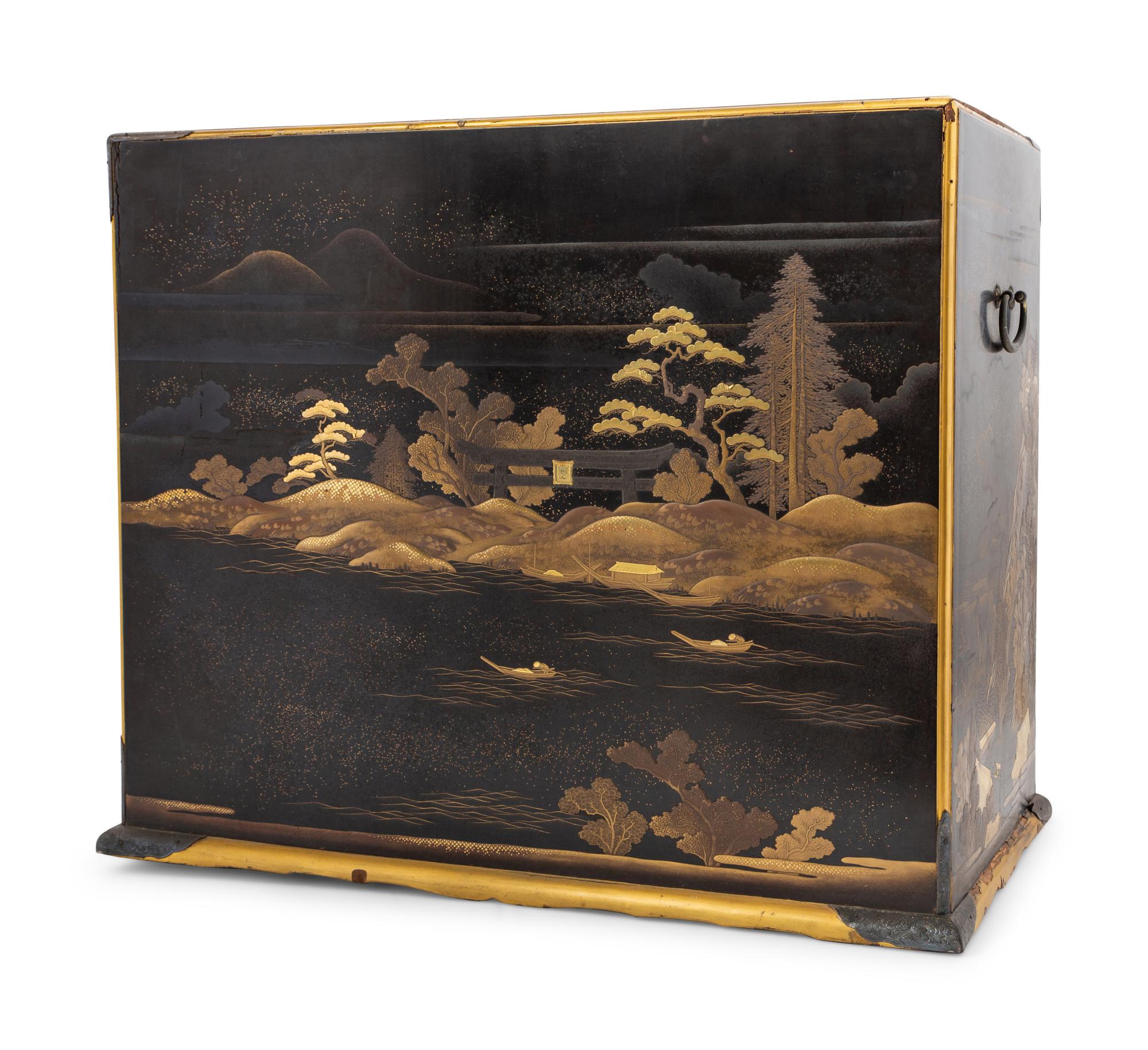 A Japanese Black and Gilt Decorated Table Cabinet, Kodanshu