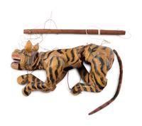 A Group of Seven Carved and Painted Wood Animalier Puppets