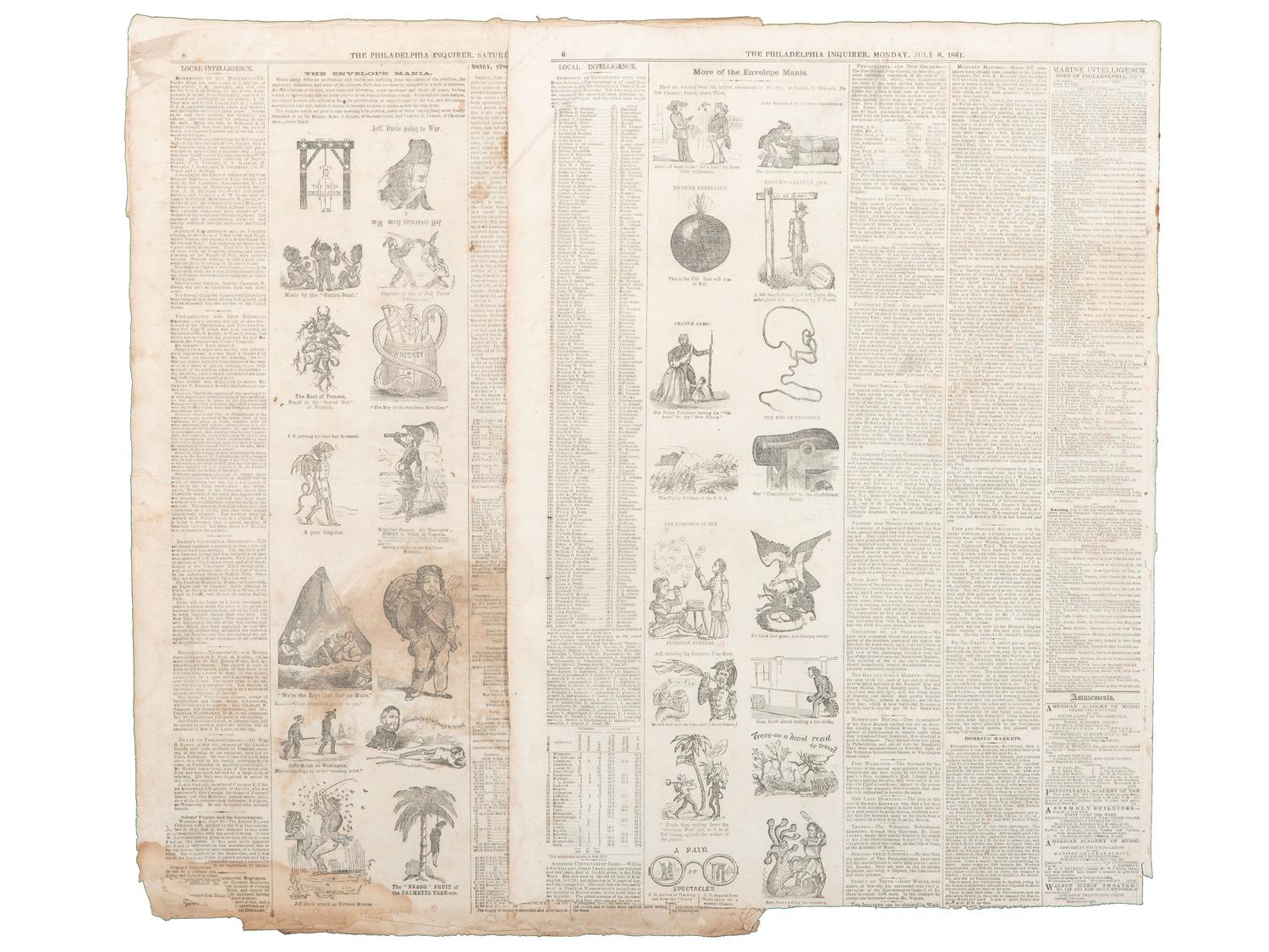 [AFRICAN AMERICANA -RECONSTRUCTION]. A group of 2 items, highlighted by Salt River Telegraph Extra . Philadelphia, PA: N.p., [1867].