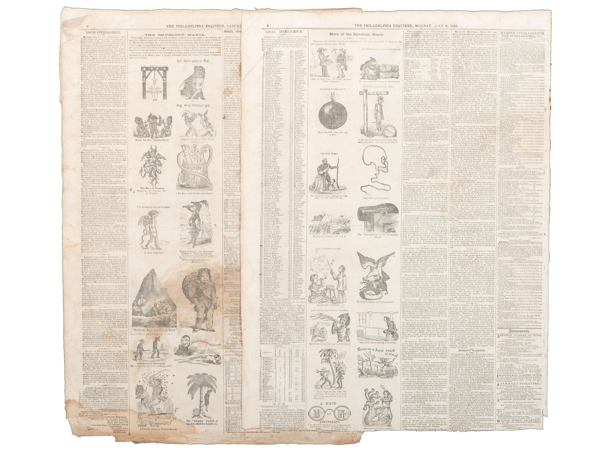 [AFRICAN AMERICANA -RECONSTRUCTION]. A group of 2 items, highlighted by Salt River Telegraph Extra . Philadelphia, PA: N.p., [1867].