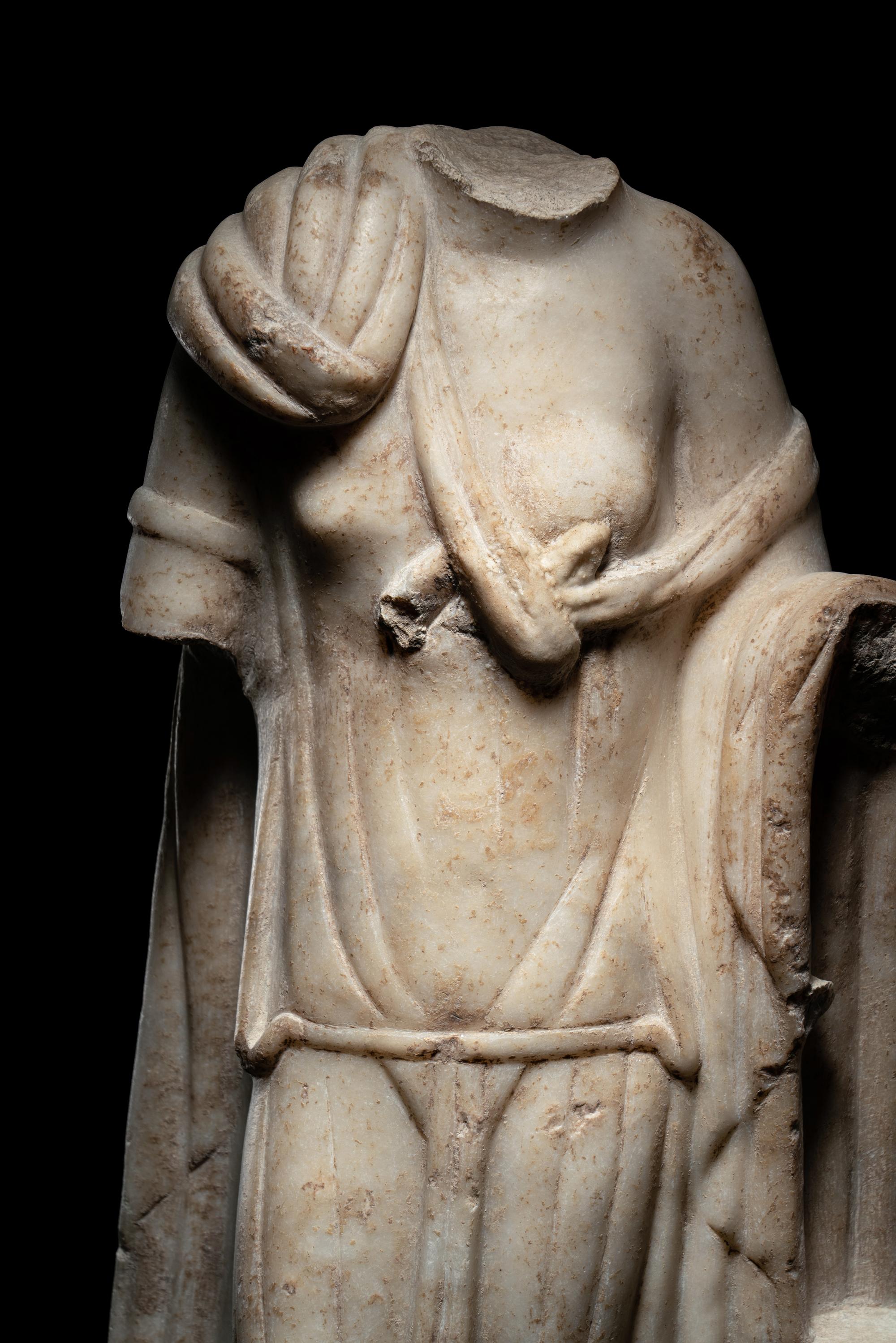 A Roman Marble Statue of Cybele