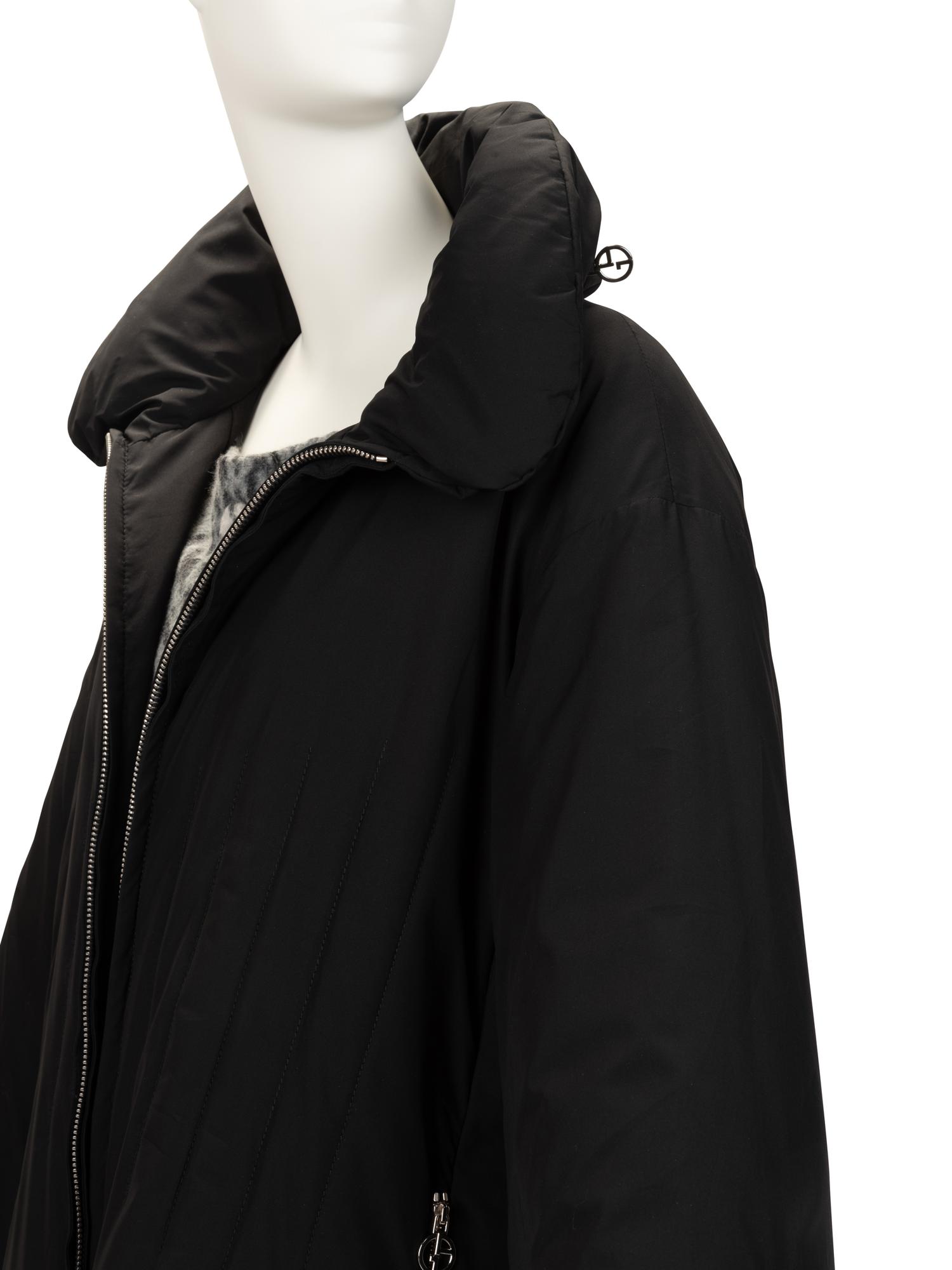 Giorgio Armani Black Nylon Puffer Coat, 2000-10s