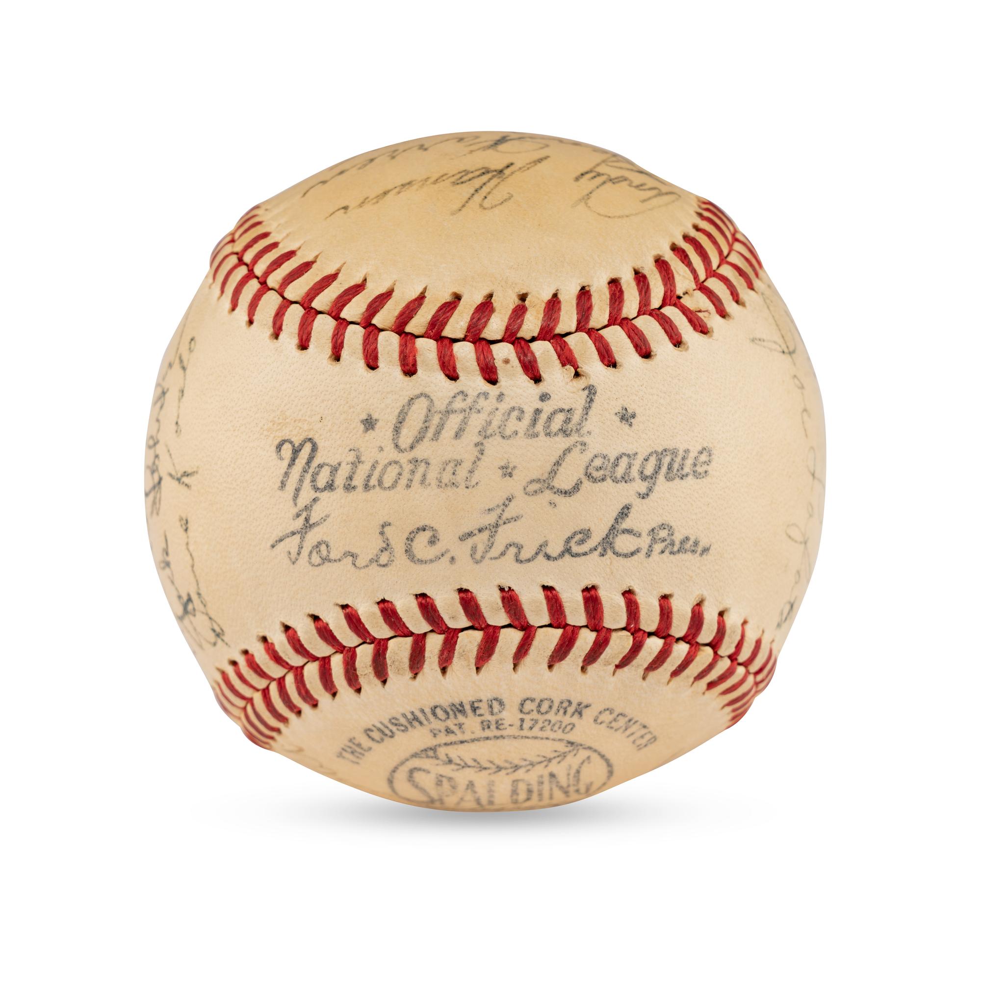 A 1947 New York Giants Team Signed Autograph Baseball (Auction Letter),