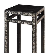 A Pair of Chinese Black Lacquered Mother-of-Pearl Inlaid Square Stands, Xiangji, 19th Century 清中晚期 黑漆嵌螺鈿蓮紋方几一對