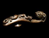 A Chinese Bronze Chilong Belt Hook