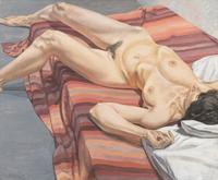 Nude on Striped Drape, 1967