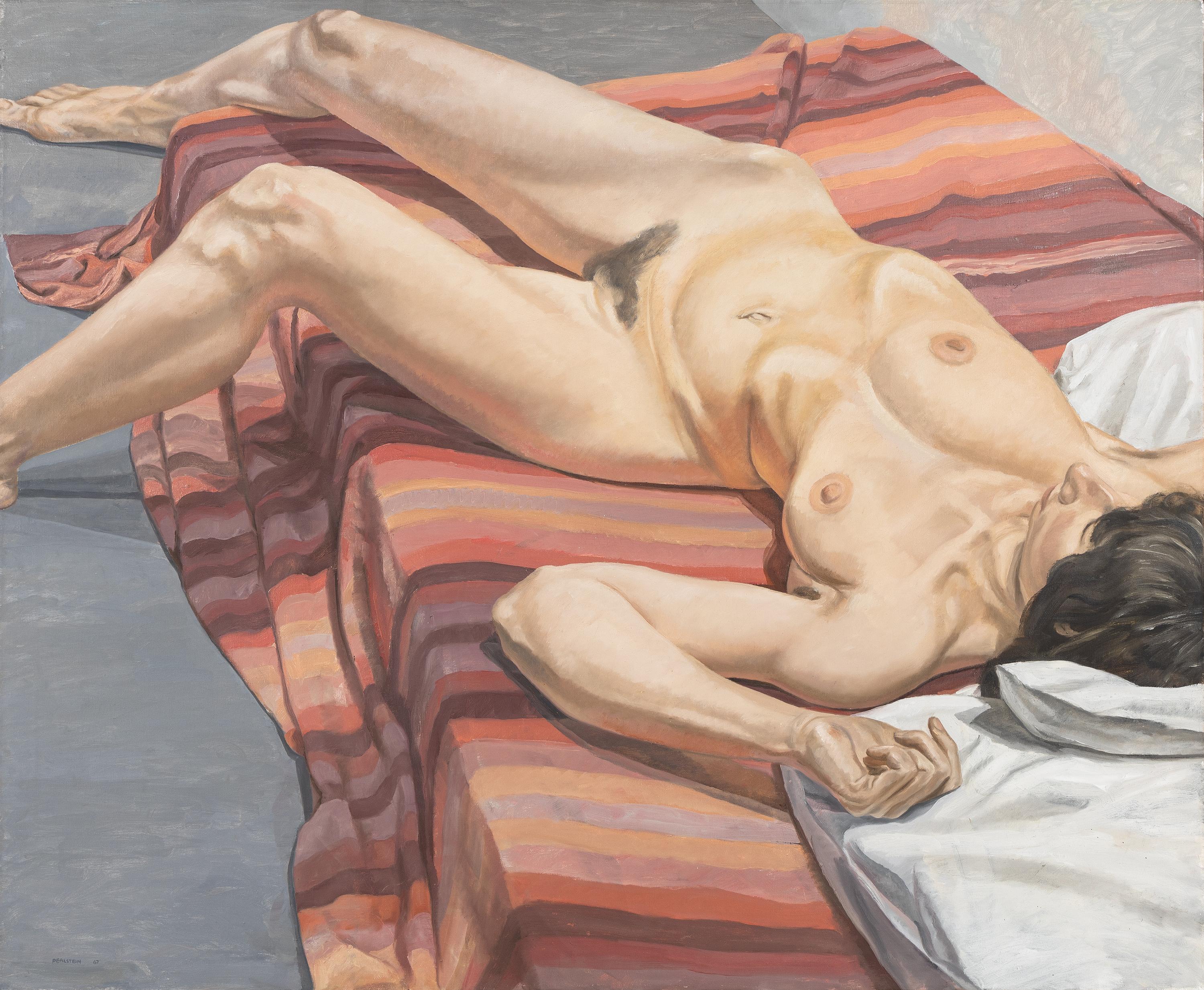 Nude on Striped Drape, 1967