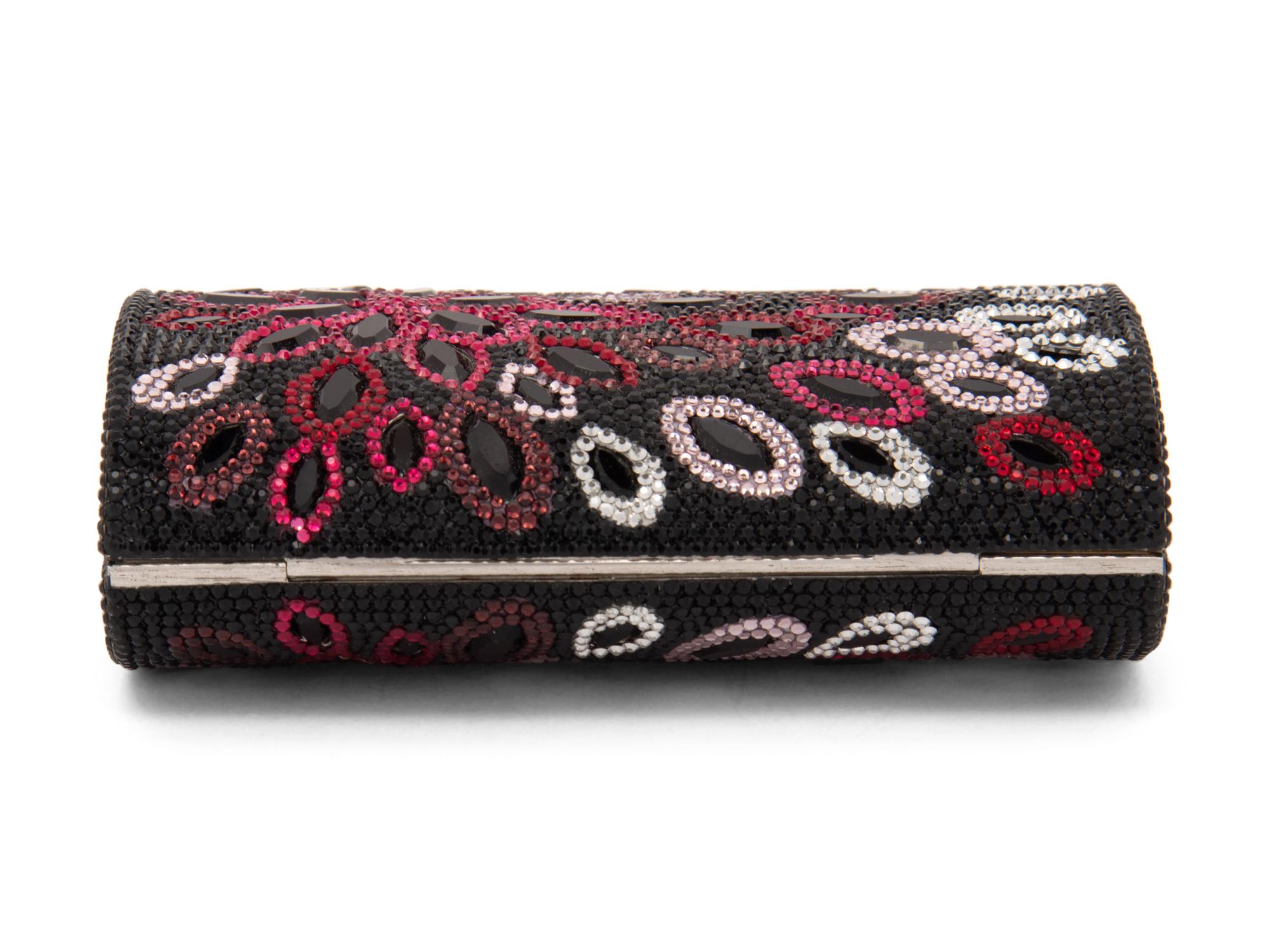 Judith Leiber Pink Flower Minaudière Clutch