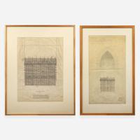 Samuel Yellin (American, b. Ukraine, 1884-1940) Two Drawings for the National Cathedral, Washington, D.C., USA, 1933