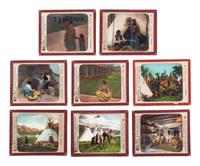 [WESTERN AMERICANA]. A group of magic lantern slides with Native American and western subject matter, including: