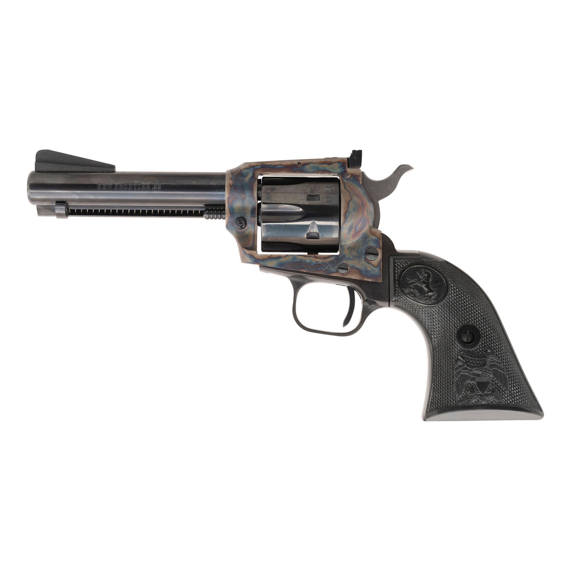 *Colt New Frontier 4.4" Blued Dual Cylinder Revolver in Box with Extra Grips