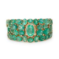 Emerald, Diamond, and Yellow Gold Bracelet