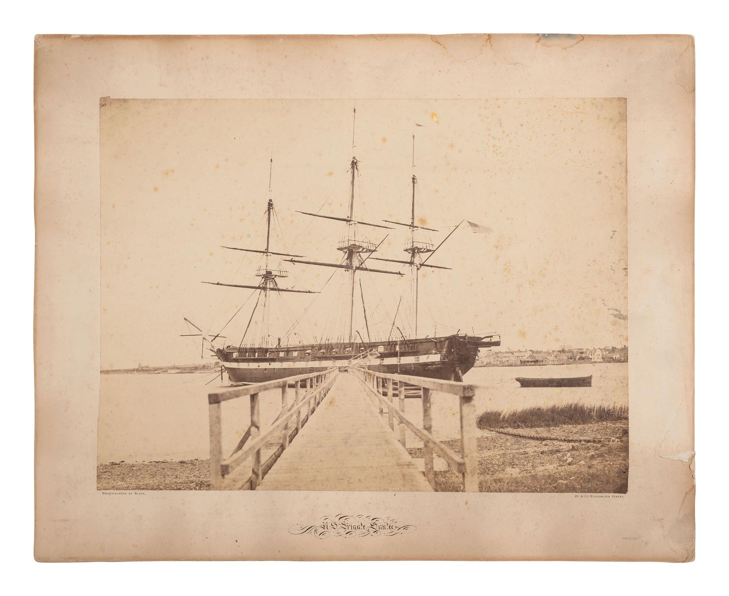 [CIVIL WAR]. BLACK, James Wallace (1825-1896) photographer. US Frigate Santee . Boston, MA, ca 1860s.