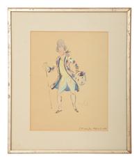Three Framed Watercolor Costume Studies Attributed to Cecil Beaton
