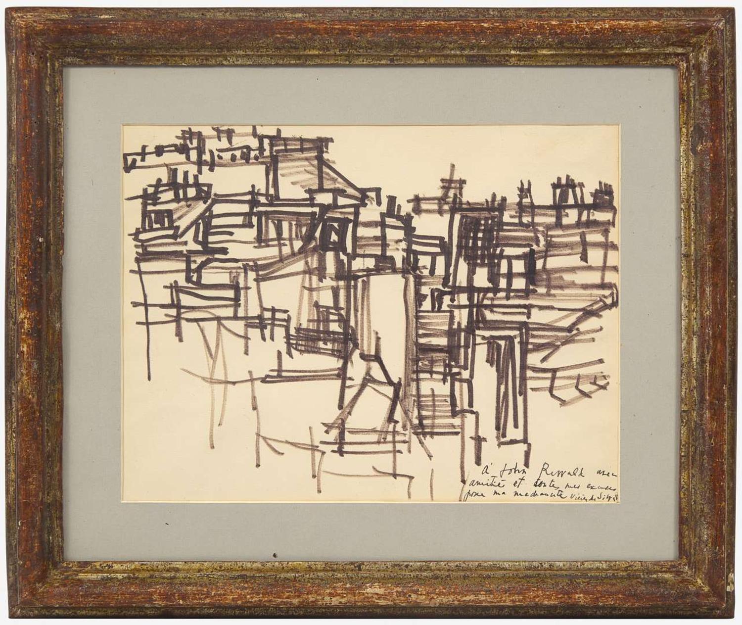 Maria Helena Vieira da Silva (Portuguese, 1903-1992) - Sans Titre (Rooftops)