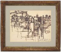 Maria Helena Vieira da Silva (Portuguese, 1903-1992) - Sans Titre (Rooftops)