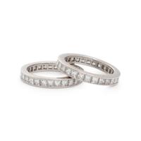 TIFFANY & CO., PAIR OF DIAMOND AND PLATINUM ETERNITY BANDS
