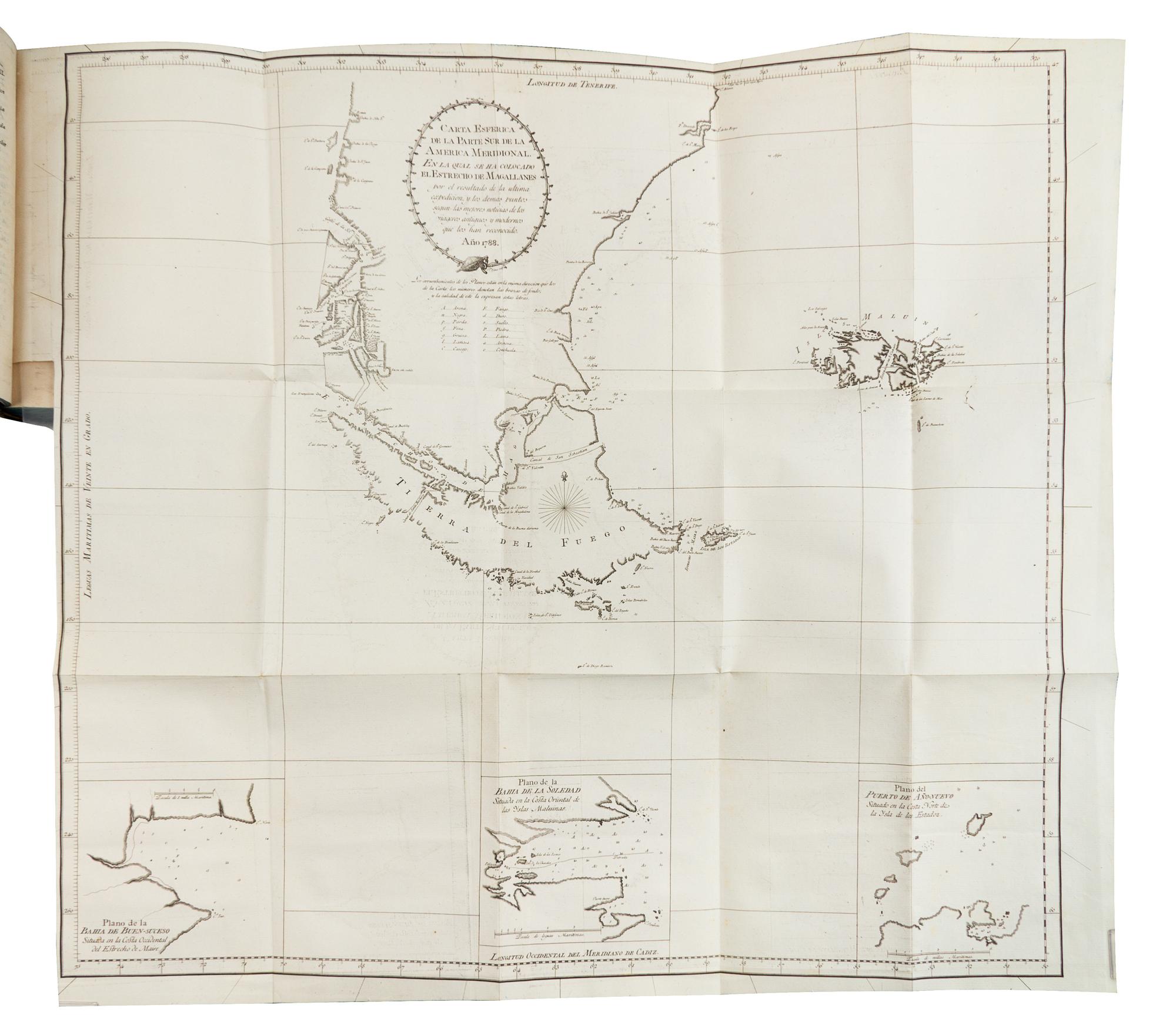 [CORDOBA, Antonio de]--[VARGAS y PONCE, José de]. Relacion del Altimo viage al estrecho de Magallanes. Madrid, 1788, 1793. FIRST ED.
